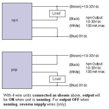 pnp npn connections 4 wire